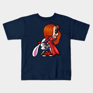 Roger and Jessica Rabbit Kids T-Shirt